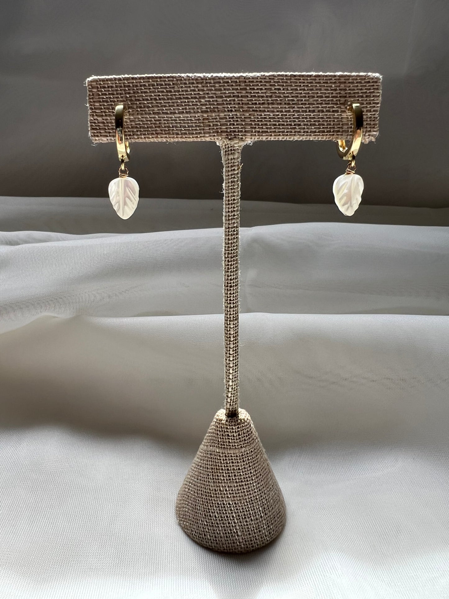 Mother of Pearl Leaf Huggies