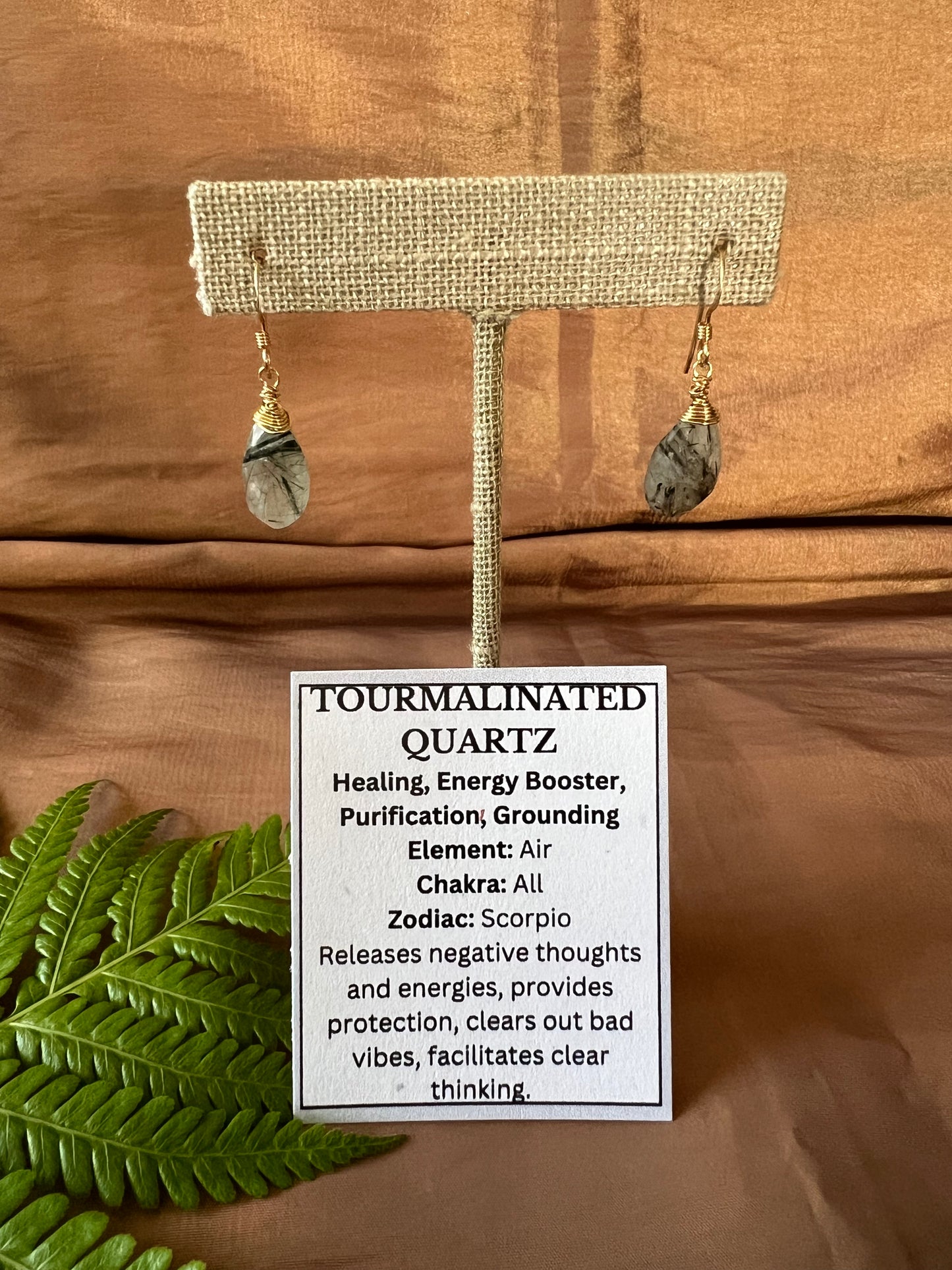 Tourmalinated Quartz Earrings